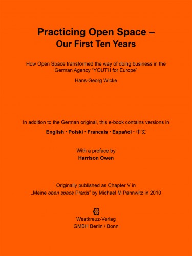 Livre Jugend für Europa 10 Jahre open space Praxis Hans-Georg Wicke & Michael M Pannwitz